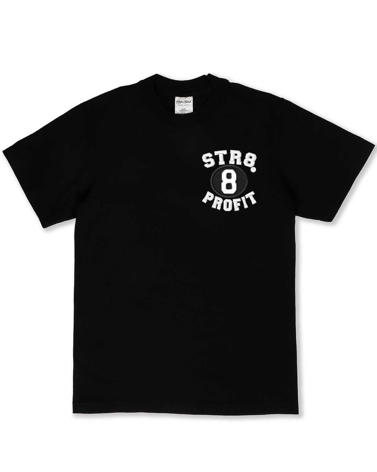 Vintage Style Fabric Embroidered Garment Dye Black Tee