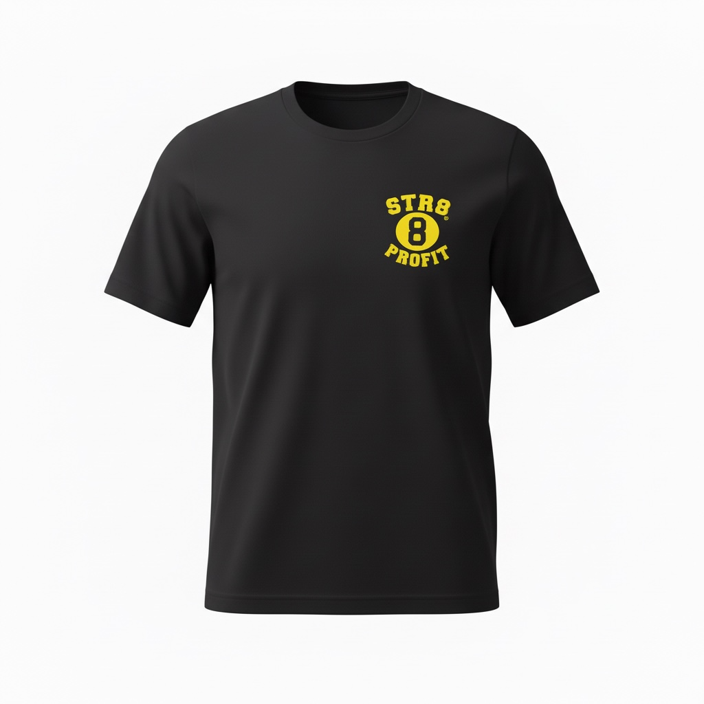 Black Heavyweight Tee with Yellow Logo