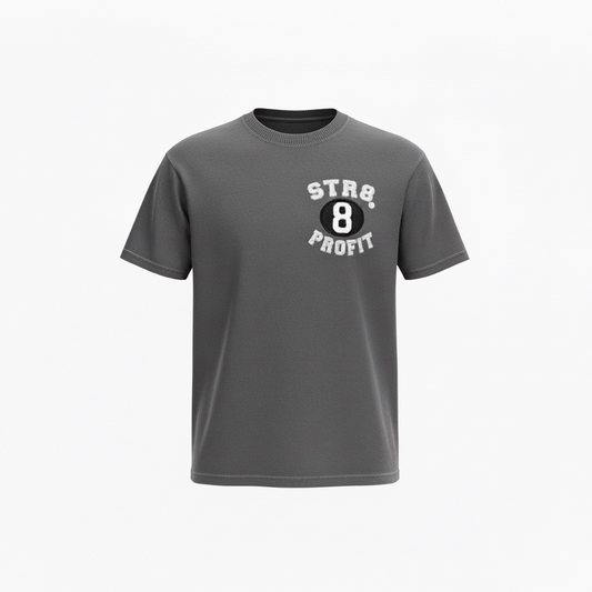 Dark Grey Garment Dye Tee with White Logo